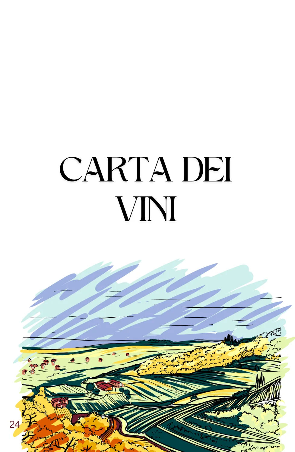 Copertina illustrata di una carta vini SimplyCellar
