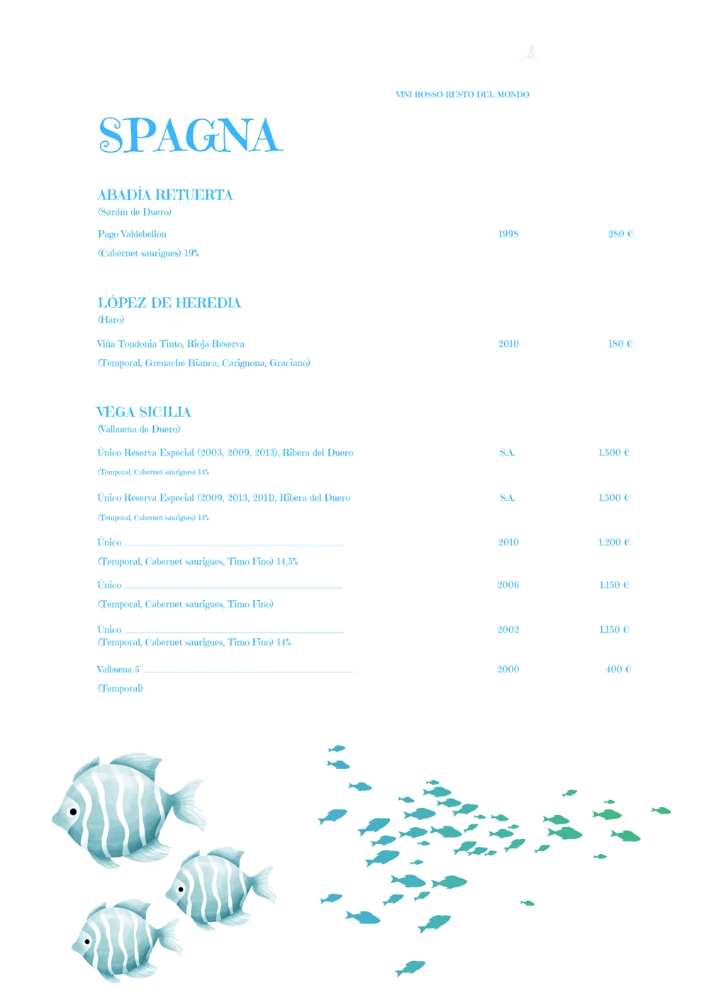Fishing Club: Listino · ispirazione marina