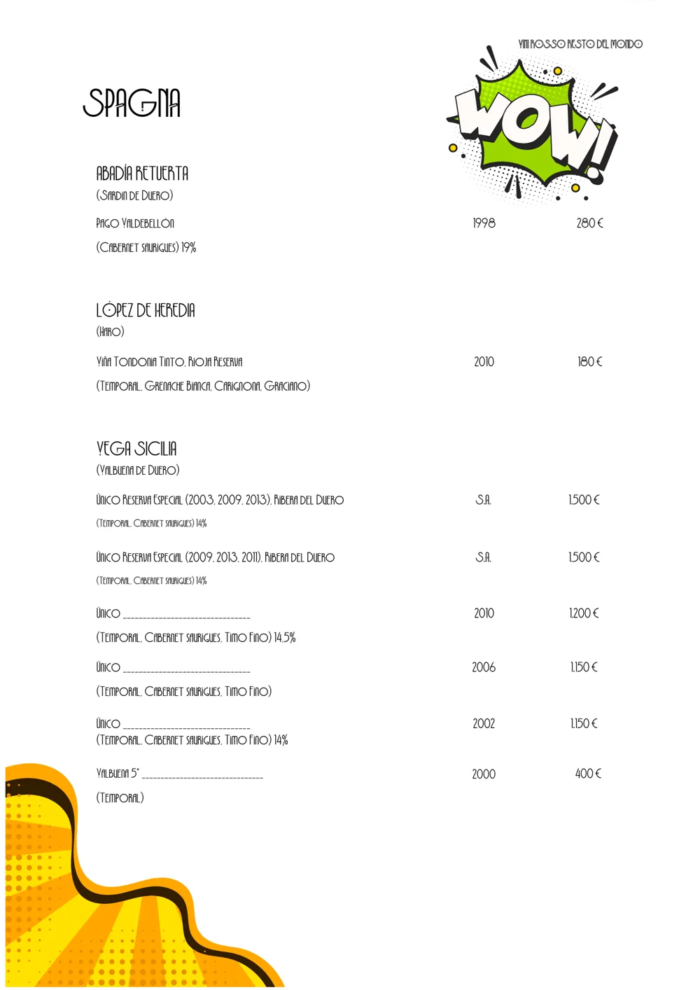 Pop: Listino · energia e colore
